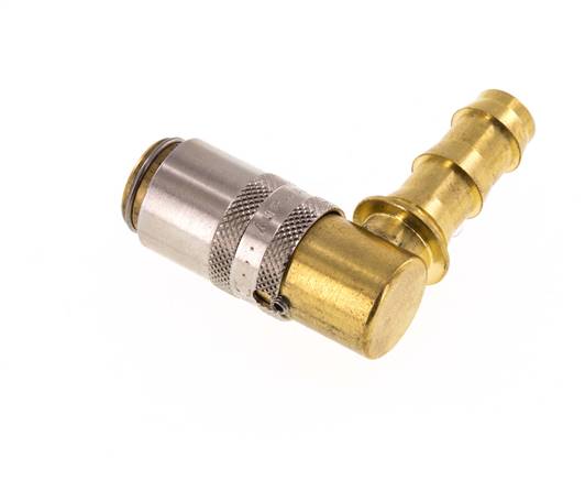 Laiton DN 6 Manchon d'accouplement 9,5 mm Pilier de tuyau Protection contre le déverrouillage 90-deg