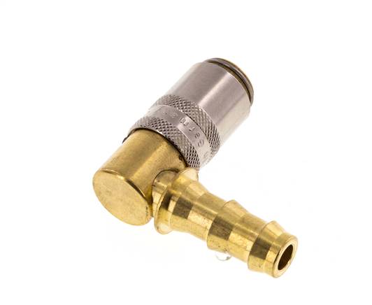 Laiton DN 6 Manchon d'accouplement 9,5 mm Pilier de tuyau Protection contre le déverrouillage 90-deg