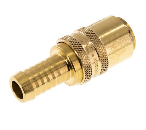 Brass DN 9 Mold Coupling Socket 13 mm Hose Pillar Double Shut-Off