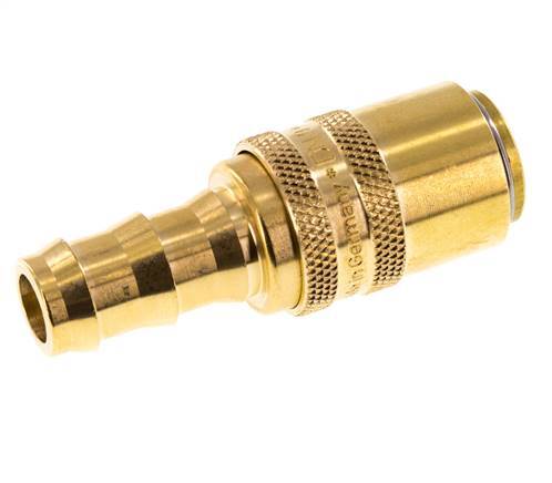 Brass DN 9 Mold Coupling Socket 12.7 mm Hose Pillar Double Shut-Off