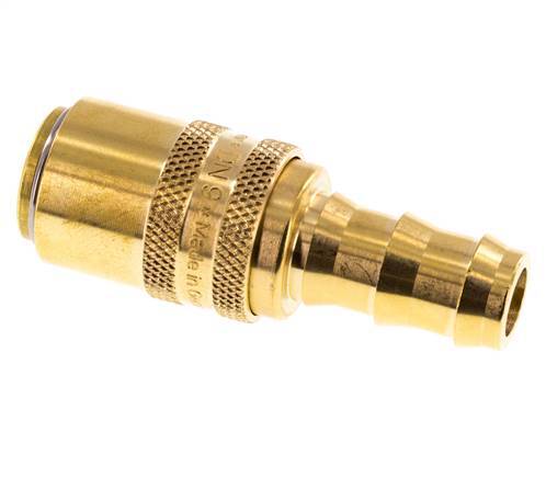 Brass DN 9 Mold Coupling Socket 12.7 mm Hose Pillar Double Shut-Off