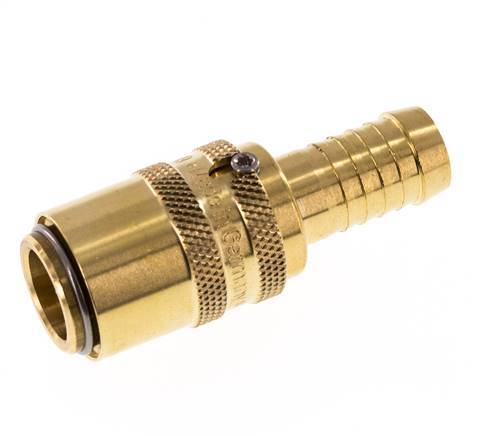 Brass DN 9 Mold Coupling Socket 13 mm Hose Pillar Unlocking Protection Double Shut-Off