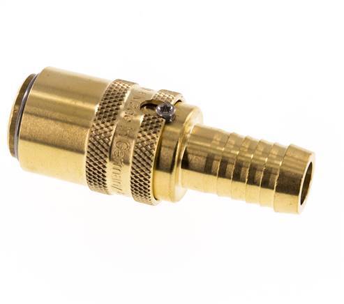 Brass DN 9 Mold Coupling Socket 13 mm Hose Pillar Unlocking Protection Double Shut-Off