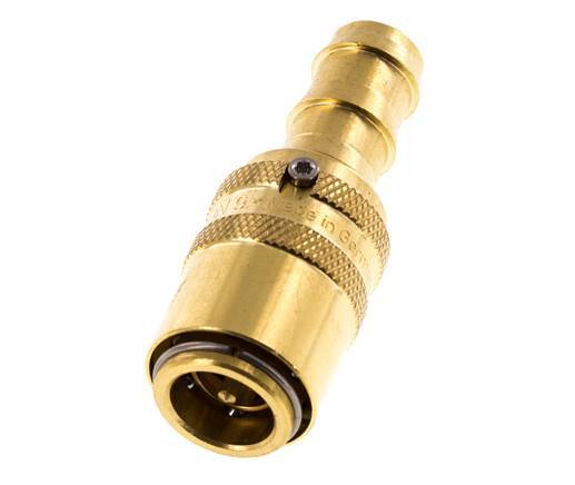 Brass DN 9 Mold Coupling Socket 12.7 mm Hose Pillar Unlocking Protection Double Shut-Off