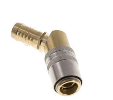 Brass DN 9 Mold Coupling Socket 13 mm Hose Pillar 45-deg