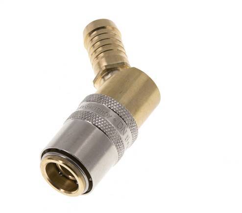 Brass DN 9 Mold Coupling Socket 13 mm Hose Pillar 45-deg