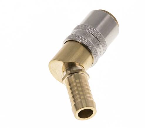 Laiton DN 9 (Euro) Manchon d'accouplement d'air 13 mm Pilier de tuyau 45-deg