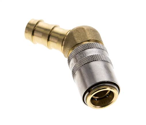 Laiton DN 9 (Euro) Manchon d'accouplement d'air 12.7 mm Pilier de tuyau 45-deg