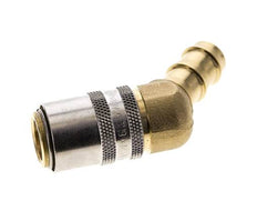 Laiton DN 9 (Euro) Manchon d'accouplement d'air 12.7 mm Pilier de tuyau 45-deg