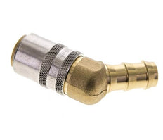 Laiton DN 9 (Euro) Manchon d'accouplement d'air 12.7 mm Pilier de tuyau 45-deg