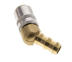 Laiton DN 9 (Euro) Manchon d'accouplement d'air 12.7 mm Pilier de tuyau 45-deg