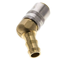 Laiton DN 9 (Euro) Manchon d'accouplement d'air 12.7 mm Pilier de tuyau 45-deg
