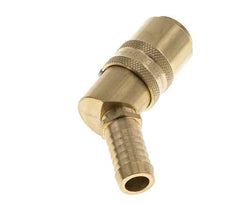 Laiton DN 9 Manchon d'accouplement de moule Prise 13 mm Pilier de tuyau Protection contre le déverrouillage Double obturation 45-deg