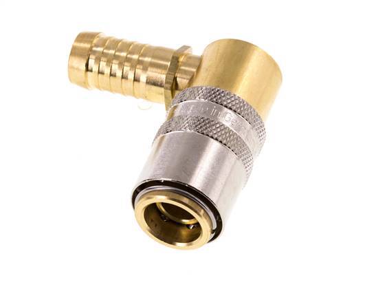 Brass DN 9 Mold Coupling Socket 13 mm Hose Pillar 90-deg