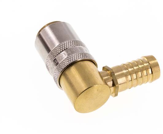 Brass DN 9 Mold Coupling Socket 13 mm Hose Pillar 90-deg