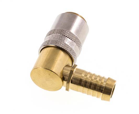 Brass DN 9 Mold Coupling Socket 13 mm Hose Pillar 90-deg