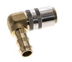 Laiton DN 9 (Euro) Manchon d'accouplement d'air 12.7 mm Pilier de tuyau 90-deg