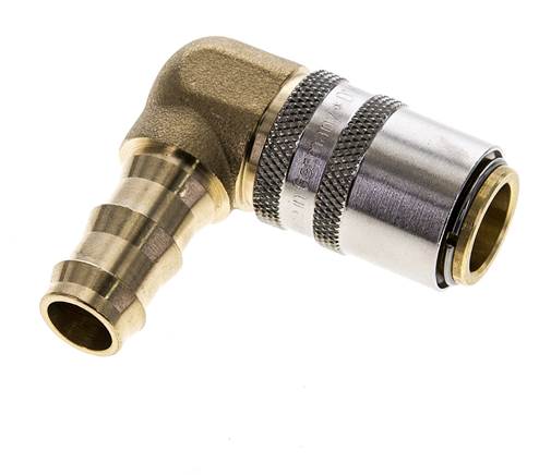 Laiton DN 9 (Euro) Manchon d'accouplement d'air 12.7 mm Pilier de tuyau 90-deg