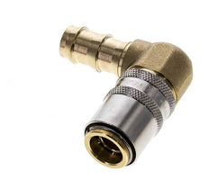 Laiton DN 9 (Euro) Manchon d'accouplement d'air 12.7 mm Pilier de tuyau 90-deg