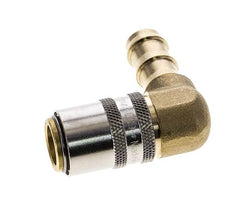 Laiton DN 9 (Euro) Manchon d'accouplement d'air 12.7 mm Pilier de tuyau 90-deg