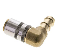 Laiton DN 9 (Euro) Manchon d'accouplement d'air 12.7 mm Pilier de tuyau 90-deg