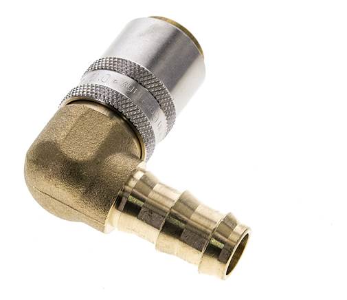 Laiton DN 9 (Euro) Manchon d'accouplement d'air 12.7 mm Pilier de tuyau 90-deg
