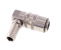 Stainless Steel DN 9 Mold Coupling Socket 13 mm Hose Pillar Double Shut-Off 90-deg