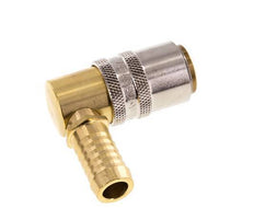 Brass DN 9 Mold Coupling Socket 13 mm Hose Pillar Unlocking Protection 90-deg