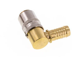 Brass DN 9 Mold Coupling Socket 13 mm Hose Pillar Unlocking Protection 90-deg