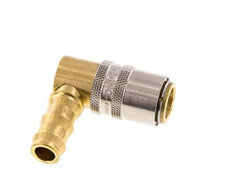 Brass DN 9 Mold Coupling Socket 12.7 mm Hose Pillar Unlocking Protection 90-deg