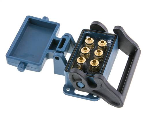Laiton Multi-coupling Socket 6x6 mm Push-in Connections Unlocking Protection Double Shut-Off