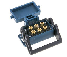 Laiton Multi-coupling Socket 6x6 mm Push-in Connections Unlocking Protection Double Shut-Off