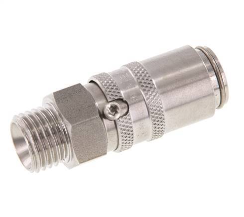 Coupleur de moule en acier inoxydable DN 6 Filets mâles M14x1.5 Double obturation