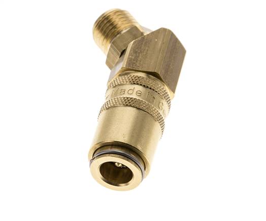 Coupleur de moule DN 6 en laiton Prise femelle G 1/4 pouce filetage mâle Double obturation 45-deg