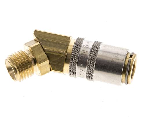 Coupleur de moule DN 6 en laiton Embout G filetage mâle 1/4 pouce 45-deg
