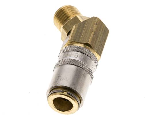Coupleur de moule DN 6 en laiton Embout G filetage mâle 1/4 pouce 45-deg