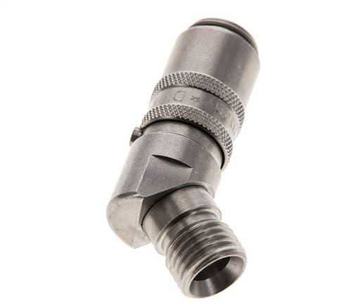 Coupleur de moule en acier inoxydable DN 6 Filets mâles M14x1.5 Double obturation 45-deg