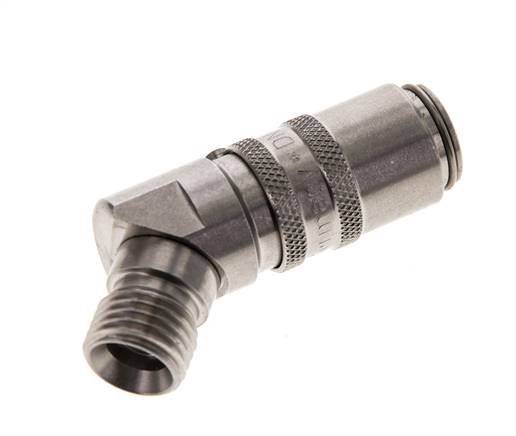 Coupleur de moule en acier inoxydable DN 6 Filets mâles M14x1.5 Double obturation 45-deg