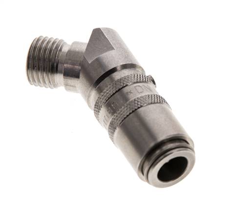 Coupleur de moule en acier inoxydable DN 6 Filets mâles M14x1.5 Double obturation 45-deg