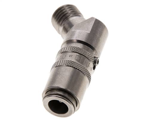 Coupleur de moule en acier inoxydable DN 6 Filets mâles M14x1.5 Double obturation 45-deg