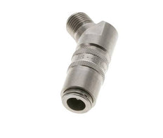 Coupleur de moule DN 6 en acier inoxydable Embout G 1/4 pouce filetage mâle Double obturation 45-deg