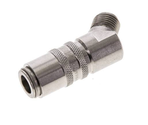 Stainless Steel DN 6 Mold Coupling Socket G 1/4 inch Male Threads 45-deg