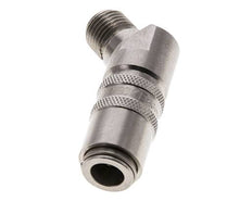 Manchon d'accouplement à air DN 6 en acier inoxydable avec filetage mâle G 1/4 pouce.