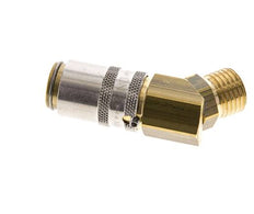 Laiton DN 6 Coupleur de moule Douille M14x1.5 Filets mâles Protection contre le déverrouillage 45-deg