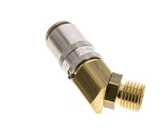 Laiton DN 6 Coupleur de moule Douille M14x1.5 Filets mâles Protection contre le déverrouillage 45-deg
