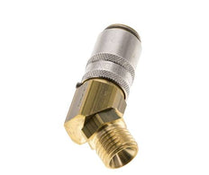 Laiton DN 6 Coupleur de moule Douille M14x1.5 Filets mâles Protection contre le déverrouillage 45-deg