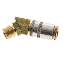 Laiton DN 6 Coupleur de moule Douille M14x1.5 Filets mâles Protection contre le déverrouillage 45-deg