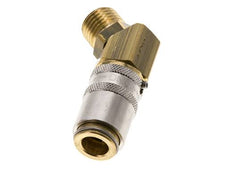 Laiton DN 6 Coupleur de moule Douille M14x1.5 Filets mâles Protection contre le déverrouillage 45-deg
