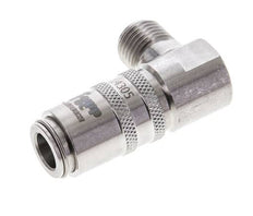 Manchon d'accouplement à air DN 6 en acier inoxydable avec filetage mâle G 1/4 pouce.