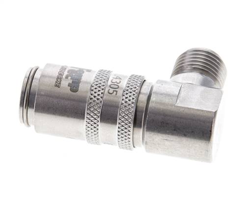 Manchon d'accouplement à air DN 6 en acier inoxydable avec filetage mâle G 1/4 pouce.